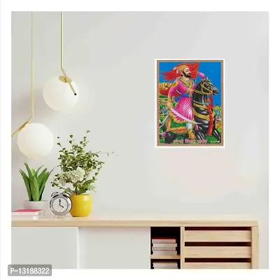 Religious Wall Sticker Poster|Chatra pati Shivaji Maharaj Poster for Worship/Mandir/Office|Poster for Home Decoration|Bhagwan Poster for Pooja-thumb3