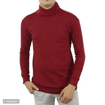 Reliable Maroon Cotton Solid Tshirt For Men-thumb0