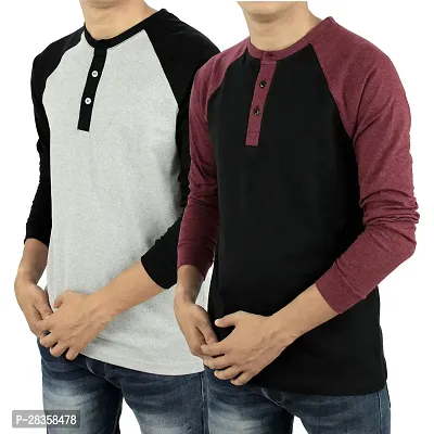 Reliable Multicoloured Cotton Solid Tshirt For Men Pack Of 2-thumb0