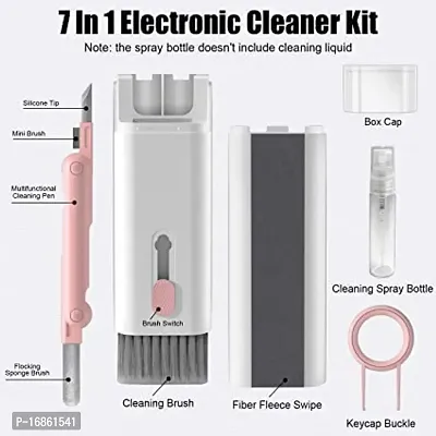 RADHE CREATION 7 in 1 Electronic Cleaner kit, Cleaning Kit for Monitor Keyboard Airpods MacBook iPad iPhone iPod, Screen Dust Brush Including Soft Sweep, Swipe, Airpod Cleaner Pen, Key Puller and Spra-thumb0