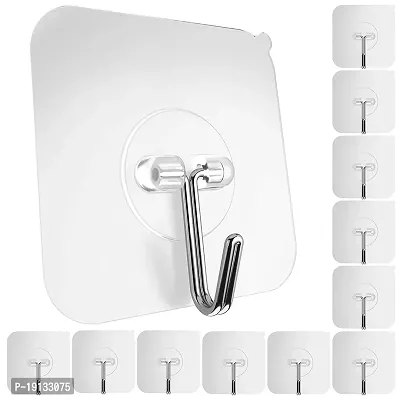 Wall Hooks for Hanging Strong - 10Pcs Hooks for Wall Without Drilling- Wall Hangings Hooks Adhesive/Wall Hanger for Clothes/Wall Hook, Clips, Sticker for Cloth Hangers, Photo Frames-thumb0