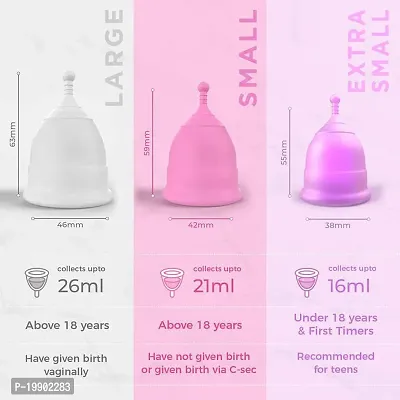 Reusable Menstrual Cup for Women | Medium Size with Pouch | Ultra Soft, Odour  Rash Free|100% Medical Grade Silicone|No Leakage|Protection for Up to 8-10 Hours Pack of 1-thumb2