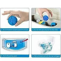 Automatic Flush Toilet Bowl Cleaner Tablets, Bathroom Toilet Tank Cleaner, Powerful Cleaning Ball Toilet Blue Deep Clean Bubbles, Mild Lemon Scent, Long-Lasting Fresh Air Pack of 10-thumb3