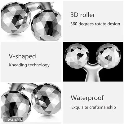 3D Massager Roller 360 Rotate Silver Thin Face Full Body Shape | Lifting Wrinkle Remover for Facial Massage Relaxation Tool, Body Shape Lifting Massager, Neck Full Body Shape for Skin-thumb3