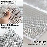 Classic Stainless Steel Scrubber Steel Wire Dish Washing Cloth Pack of 2-thumb1