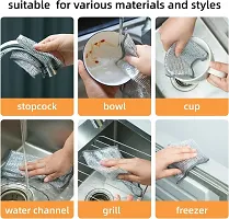 Classic Stainless Steel Scrubber Steel Wire Dish Washing Cloth Pack of 2-thumb2