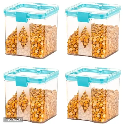 CLARIPLUS Kitchen Storage Container, Plastic Boxes for Storage, Kitchen containers Set, Kitchen Accessories Items for Storage Organizer (Pack of 4, Sky Blue)