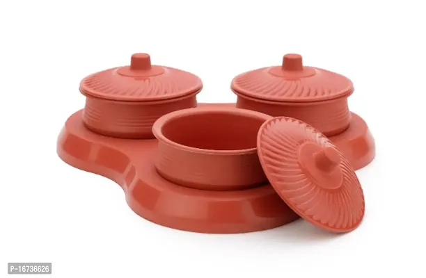 Buy Multipurpose Handi Bowl Set for - Handi Shape Kitchen Storage, Kitchen  Serving Dining Handi and Lid ( 250 ml - Pack of 3,Red Plastic ) Online In  India At Discounted Prices