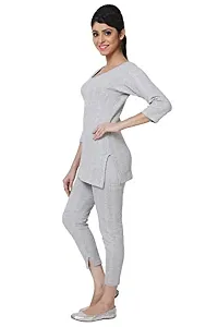 Wako Ladies Full Sleeve Thermal Vest and Pajama Set (Grey)-thumb2