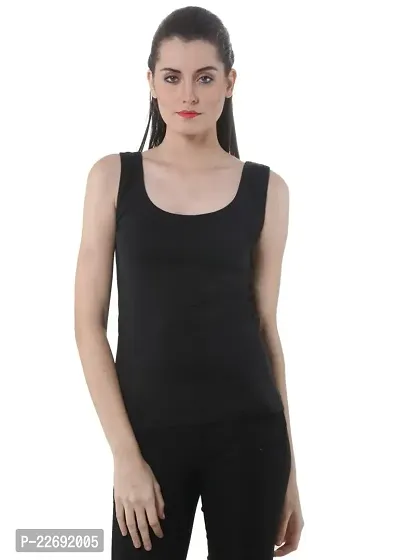 Wako Womens Cotton Vest Top (Wutt_02_Blk_Black_Free Size)