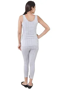 Wako Ladies Sleeveless Thermal Vest and Pajama Set (Grey)-thumb2