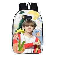 BTS Printed Backpack for College girls, women Office bagpack, BTS School Backpack, BTS Bangtan Girls Casual Backpack (W3 Black)-thumb3