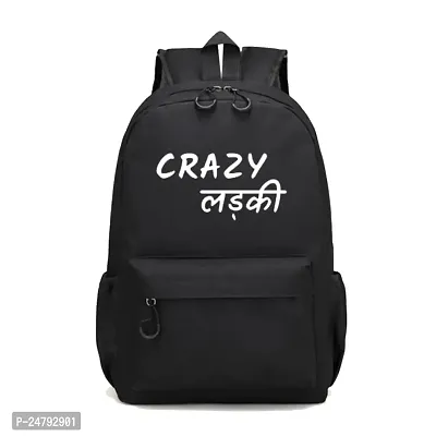 Crazy Ladki Printed Backpack for girls, School Bag for Student, Trendy College Tuition  Travel Bag for girls-thumb0