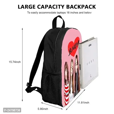 Kpop Printed Backpack for College girls, women Office bagpack, Kpop School Backpack, Kpop Girls Casual Backpack (W7 Black)-thumb2