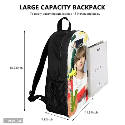 BTS Printed Backpack for College girls, women Office bagpack, BTS School Backpack, BTS Bangtan Girls Casual Backpack (W3 Black)-thumb2