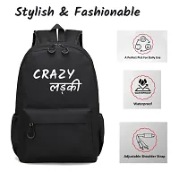 Crazy Ladki Printed Backpack for girls, School Bag for Student, Trendy College Tuition  Travel Bag for girls-thumb1