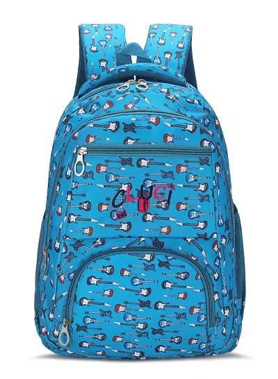 CLUCI Guitar Print School Bag for Girls, Backpack for Women, Stylish and Trendy College Backpacks for Girls