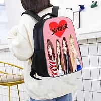 Kpop Printed Backpack for College girls, women Office bagpack, Kpop School Backpack, Kpop Girls Casual Backpack (W7 Black)-thumb2