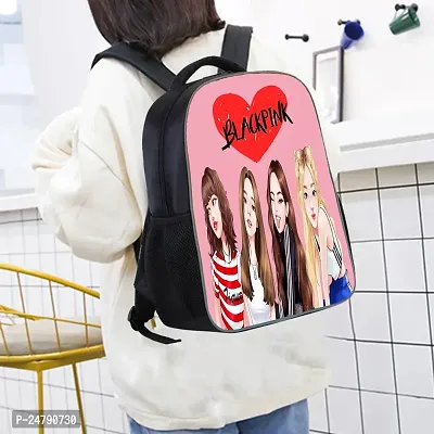 Kpop Printed Backpack for College girls, women Office bagpack, Kpop School Backpack, Kpop Girls Casual Backpack (W7 Black)-thumb3