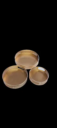 Decortive Modern Fancy Metal Tray set of 3