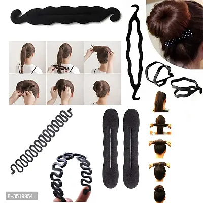Premium Combo Hair Accessories for Women and Girls (Black) Set of 5-thumb0