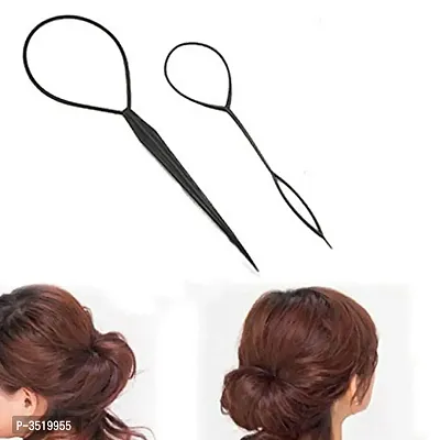 Premium Hair Twist Styling Clip Stick Pin Bun Braid Maker Hair Accessories Kit (Hair Style Tool Black) Set Of 4 Pieces-thumb3