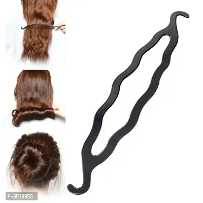 Premium Hair Twist Styling Clip Stick Pin Bun Braid Maker Hair Accessories Kit (Hair Style Tool Black) Set Of 4 Pieces-thumb4
