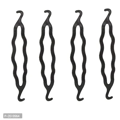Premium Hair Styling Clip Bun Maker Braid Tool Bun (Black) Set Of 4 Pieces
