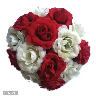 Red & White Juda Maker Flower Gajra Hair Accessories Red Pink Color