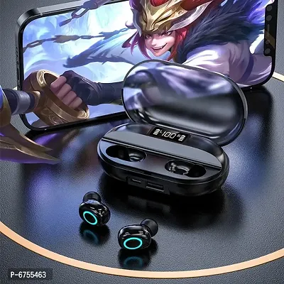 Tws 5.0 Wireless earphone CVC8.0 noice cancelling with 1800mah power bank with led display T2 earbuds-thumb0
