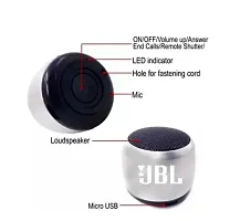 JBL Mini Boost 3Watt Wireless Bluetooth Portable Speaker with Mic,BT v5.0 for All BT Devices(Silver)-thumb2