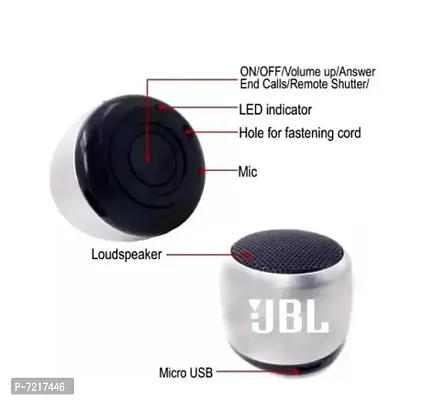 JBL Mini Boost 3Watt Wireless Bluetooth Portable Speaker with Mic,BT v5.0 for All BT Devices(Silver)-thumb3