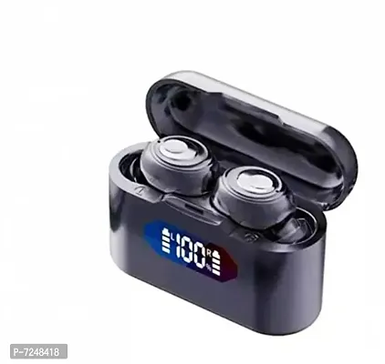 Earbuds T-37 Upto 48 Hours Playback Battery Bluetooth Headset (Black, True Wireless)-thumb0