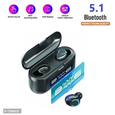 Earbuds T-37 Upto 48 Hours Playback Battery Bluetooth Headset (Black, True Wireless)-thumb3