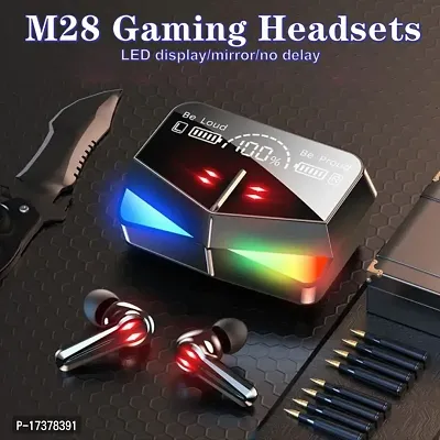 Boat M28 Gaming Headsets Tws Bluetooth Earbuds Wireless Earphone Hd Mirror With Led Digital 2200Mah-thumb0