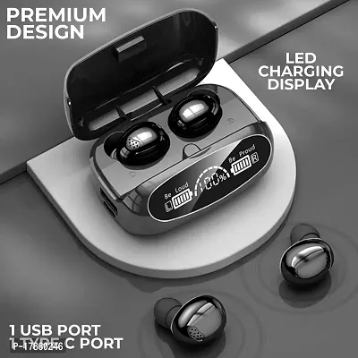 TWS M32 Earbuds 280H Playtime with POWERBANK, Noise Cancelling Bluetooth Headset (Black, True Wireless)-thumb0