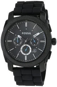 Fossil Men's Machine Chronograph, Black-Tone Stainless Steel Watch-thumb1