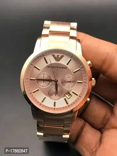 NEW GENUINE EMPORIO ARMANI ROSE GOLD STAINLESS STEEL MEN'S WATCH