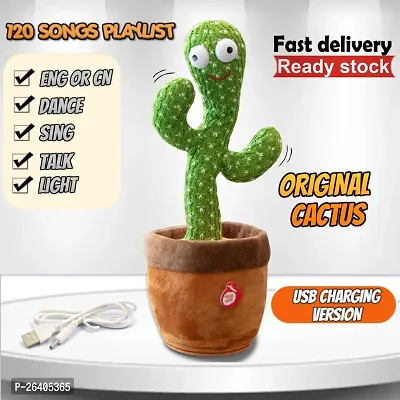 CHEEKU Dancing Cactus Talking Toy, Cactus Plush Toy  (Green)-thumb0