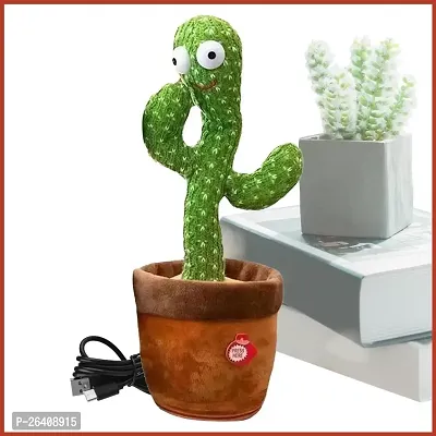 Mr Bhoot Dancing Cactus Toy For Baby,Kids,Girls|120 Song  Recording Your Voice  Repeat What You Say Talk Back|Dancing Cactus Talking with Light|Talking and Dancing Toy|Talk Back Toys For Kids|Birthd-thumb0