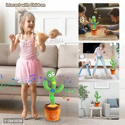 Dancing Cactus Toy, Talking Repeat Singing  (Green color)-thumb2