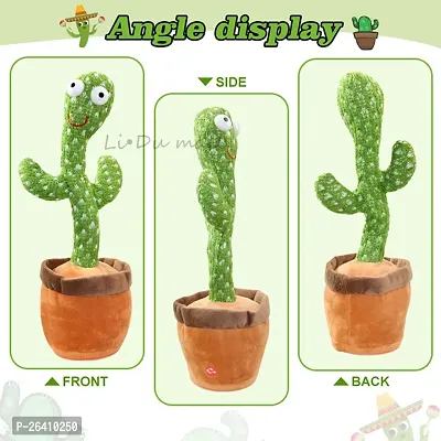 Dancing Cactus Toy, Talking Repeat Singing  (Green color)-thumb3