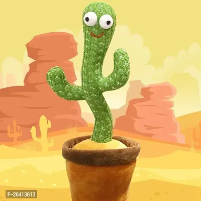 Playing Cactus soft Toy with Dancing, Lighting, Singing, Recording and Repeat Your Words with in-build songs, Rechargeable Electric lighting Cactus Toy-thumb3