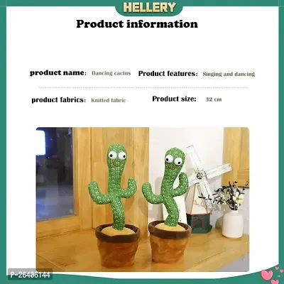 Dancing Cactus Talking Toy, Cactus Plush Toy (Green)-thumb3