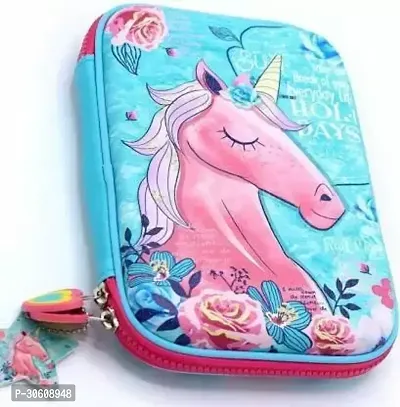 Kidz N Toys 1 Unicorn Horse Art EVA Pencil Box  (Set of 1, Multicolor)-thumb0