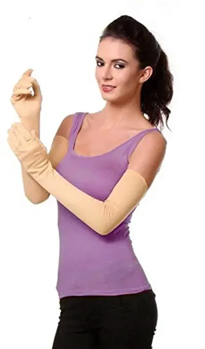 GREENPORT lovely Full Arm Hand Sleeves Gloves For Summer, Winter, Dust Sun Protection Full Hand Gloves for Men Women