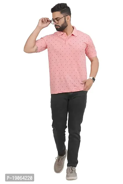 GREENPORT Design Cotton Blend, Extremely Soft, Half Sleeves, Comfortable, Lightweight Men's  Boys' Polo T-Shirt with Solid Polo Neck in Regular Fit (Pink,)-thumb0