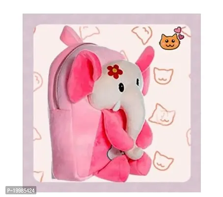 Round Super Soft Baby Elephant Kids School Bag Soft Plush Backpacks Cartoon Boys Girls Baby 2-5 Years Pink-thumb4