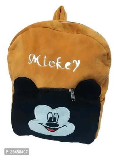 Brown N Black Mickey Mouse Super Soft Kids Toy Bag Soft Plush Backpacks Cartoon toy Bag-thumb0