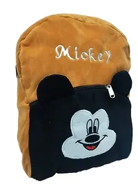 Brown N Black Mickey Mouse Super Soft Kids Toy Bag Soft Plush Backpacks Cartoon toy Bag-thumb1